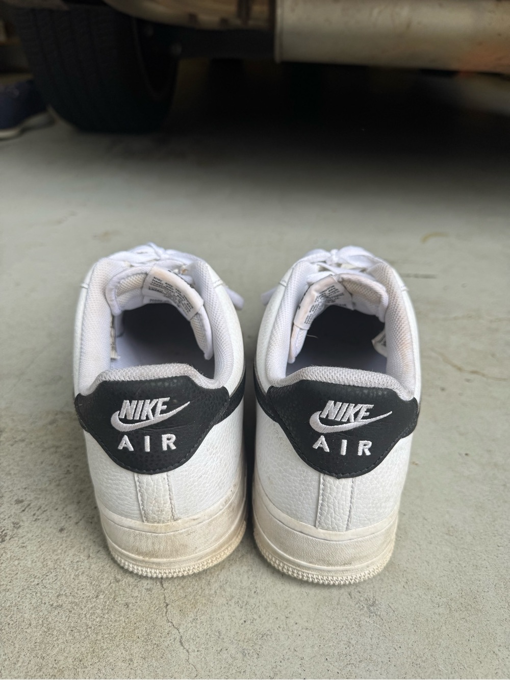 Nike Men’s White and Black Air Force One Sneakers